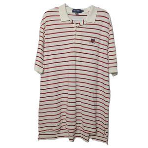 Polo Golf Ralph Lauren Polo Shirt Stripes Cream Red Short Sleeve Men Size XXL